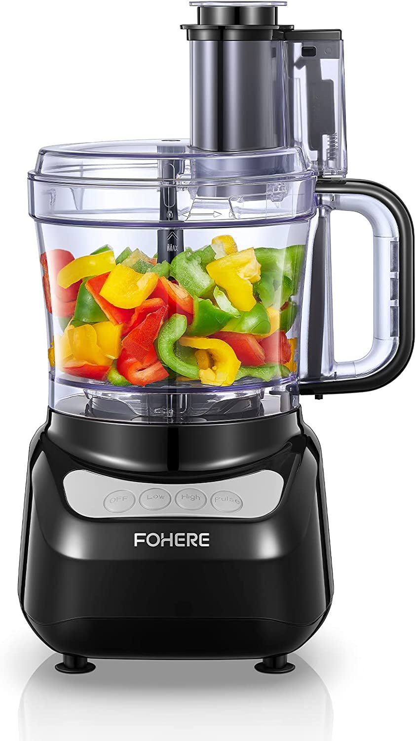 12 Cup Food Processor, 6 Functions for Chopping, Slicing