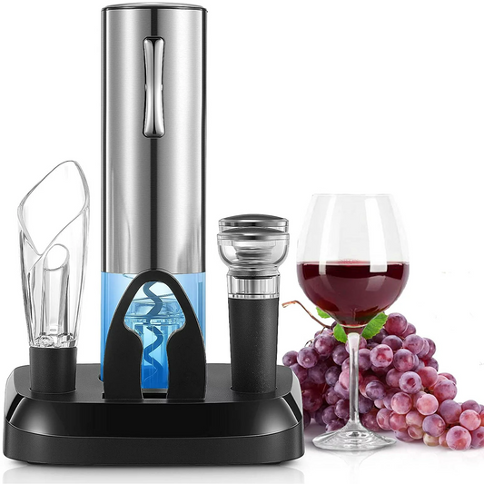 FOHERE Electric Wine Opener, Cordless Automatic Electric Wine Bottle Opener with Charging Base