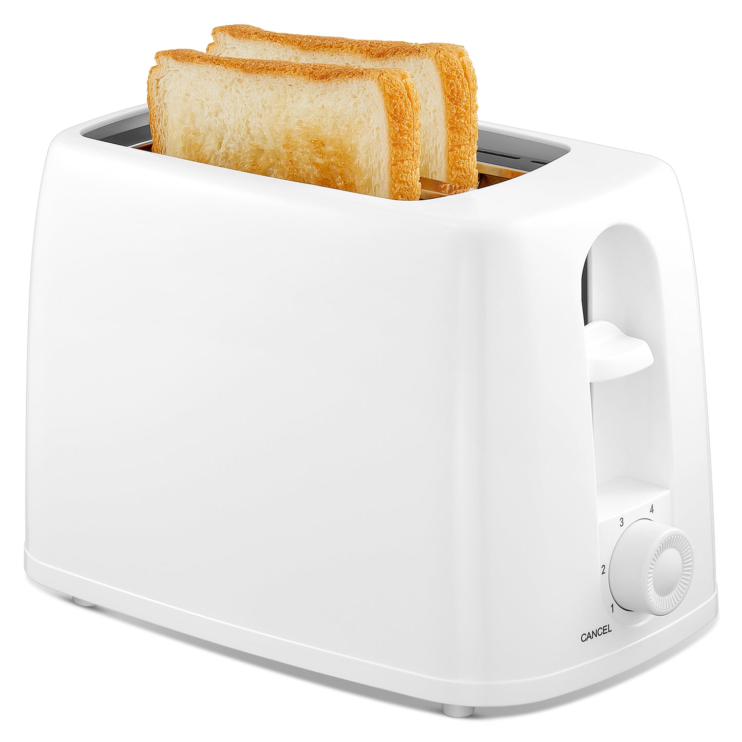 2 Slice Toaster, Removable Crumb Tray, 6 Browning Settings, 700W, White