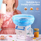 Cotton Candy Machine, Cotton Candy Maker for Kids with Candy Spoon and 10 Candy Sticks, Christmas Blue, FOHERE