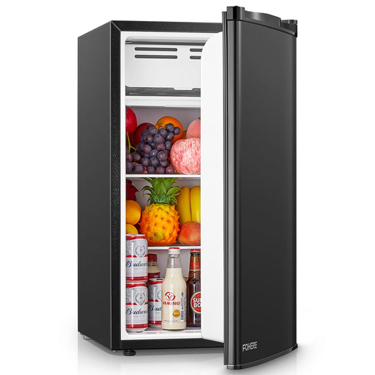 Mini Fridge with Freezer for Bedroom, 3.2 Cu. Ft Refrigerator for Home, 31"D x 18"W x 19"H, Black