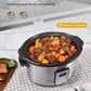 FOHERE 6Qt Slow Cooker with Ceramic Inner Pot, Adjustable Time ＆ Temp, Auto Keep Warm Function, Delay Start Function