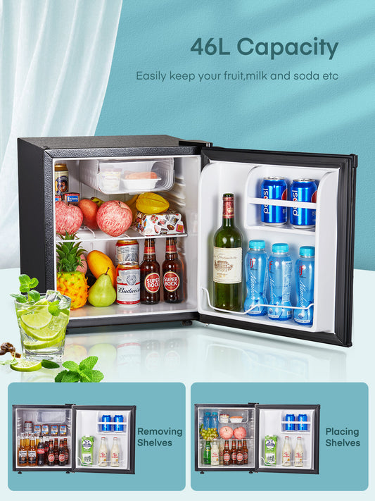 1.6 Cu. Ft Mini Fridge with Freezer, Small Refrigerator for Office Game Room, Apartment, 46L