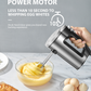 FOHERE 6 Speed Hand Mixer with Turbo Boost, Kitchen Hand Held Mixer Immersion Blender for Food Whipping, Includes 3 Attachments, Silver