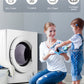 2.9 cu.ft FOHERE Portable Clothes Dryers, Compact Dryer, 1400W Vented Tumble Dryer with Sensor, 5 Auto Drying Mode, with Exhaust Duct & Stainless Steel Tub, for Apartment, Home, Dorm-110V, White