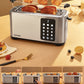 4 Slice Toaster Touch Screen Control, Long Extra-Wide Slots Smart Bread Toaster, 6 Bread Types & 6 Shade Settings, Stainless Steel Toaster, with Removable Tray, Cancel/Defrost/Reheat Functions, Silver