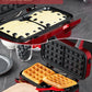 FOHERE Waffle Maker 3 in 1 Sandwich Maker 1200W Panini Press With Removable Plates and 5-gear Temperature Control, Non-stick Coating Easy to Clean,Indicator Lights, Red