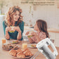 6 Speed Hand Mixer with Turbo Boost, Kitchen Hand Held Mixer Immersion Blender for Food Whipping, Includes 3 Attachments, White