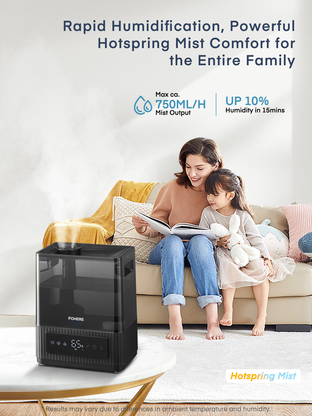 FOHERE 6L Warm and Cool Mist Humidifier for Home, Top Fill Ultrasonic Humidifiers for Plants Baby Kids, Oil Diffuser, Sleep Mode, 12H Timer, Night Light, Smart Humidity Control, Quiet, Black