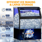 FOHERE Commercial Ice Maker 100lbs per Day, 10 Mins Output, Auto-Cleaning, Timer, 3 Sizes, Fingerprint-Free All-Around Stainless Steel Housing, Cubed Ice