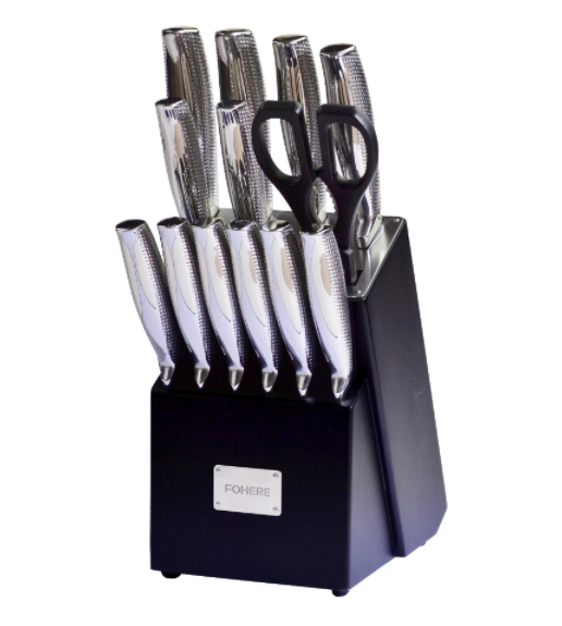 FOHERE 14 Pieces Stainless Steel Knife Set