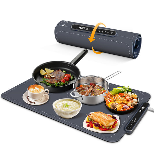 FOHERE Warming Mat for Food Full Surface Heating with 3 Modes, Electric Warming Tray Keeping Food Warm or Thawing for Parties Buffets Gatherings Holidays Daily Use, Versatile, Rollable and Portable