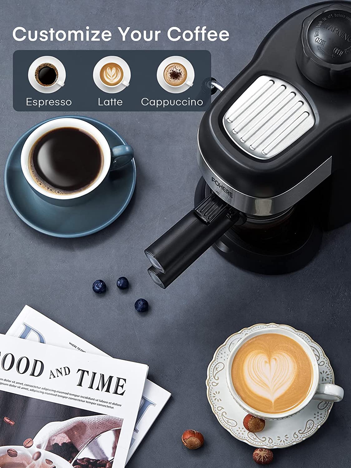 4 Cup Espresso & Cappuccino Machine 